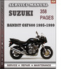 Thumbnail Suzuki Bandit GSF600 1995-1999 Factory Service Repair Manual Download