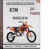Thumbnail KTM 450SX 2010 Factory Service Repair Manual Download