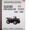 Thumbnail Suzuki King Quad 280 1987 - 1998 Factory Service Repair Manual Download