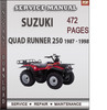Thumbnail Suzuki Quad Runner 250 1987 - 1998 Factory Service Repair Manual Download