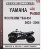 Thumbnail Yamaha Wolverine YFM 450 2003 - 2006 Factory Service Repair Manual Download