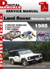 Thumbnail Land Rover Defender 90 1985 Factory Service Repair Manual