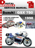 Thumbnail Suzuki GSX 750 1998 Factory Service Repair Manual Pdf