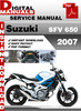 Thumbnail Suzuki SFV 650 2007 Factory Service Repair Manual Pdf