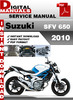 Thumbnail Suzuki SFV 650 2010 Factory Service Repair Manual Pdf