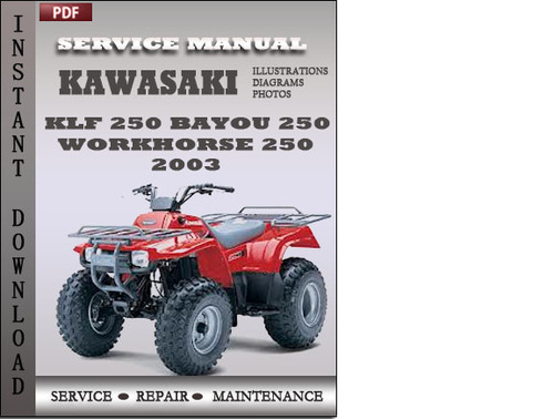 Product picture Kawasaki KLF 250 BAYOU 250 Workhorse 250 2003 Service Repair Manual Download