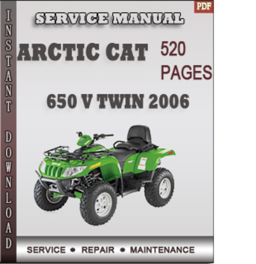 Product picture Arctic Cat 650 V Twin 2006 Factory Service Repair Manual Download